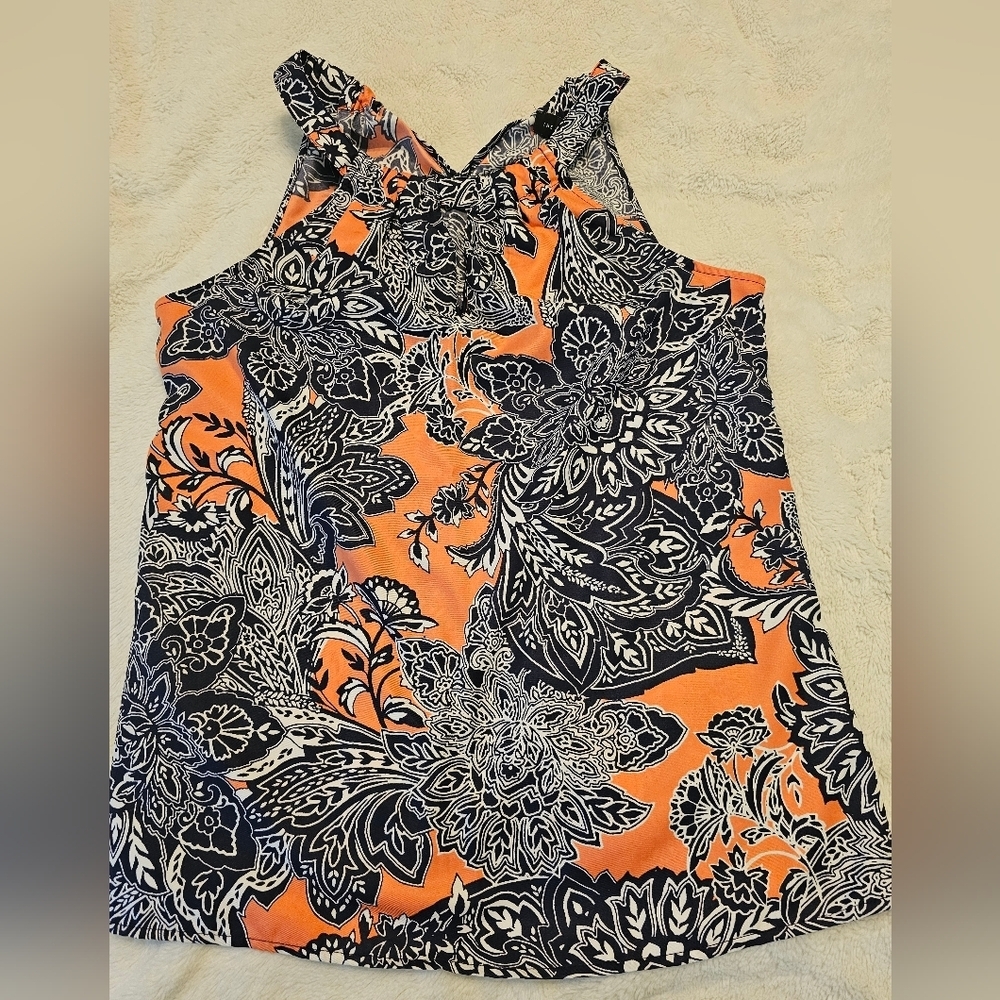 The Limited Blue and Orange Paisley Sleeveless Blouse - Women's Size Smal